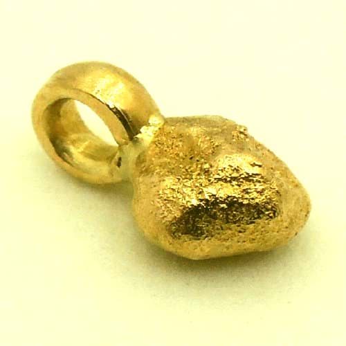 Bild von 1,420 Gramm  NATÜRLICHER TRAUMHAFTER KLEINER GOLD NUGGET - ANHÄNGER MIT ÖSE 18 KARAT (GOLD 750)  mit Echtheitszertifikat