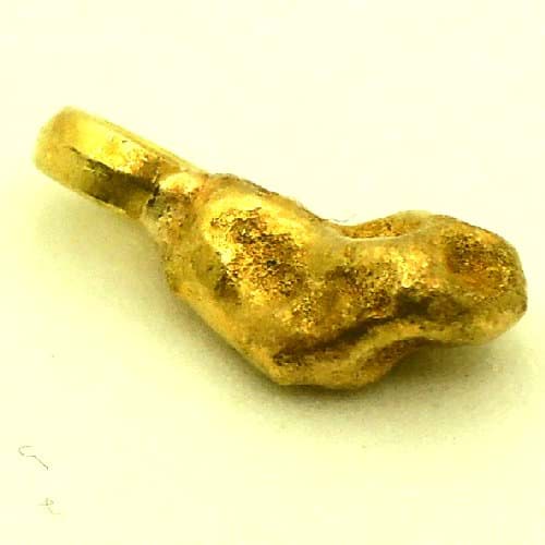 Bild von 1,460 Gramm  NATÜRLICHER TRAUMHAFTER KLEINER GOLD NUGGET - ANHÄNGER MIT ÖSE 18 KARAT (GOLD 750)  mit Echtheitszertifikat