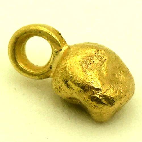 Bild von 1,480 Gramm  NATÜRLICHER TRAUMHAFTER KLEINER GOLD NUGGET - ANHÄNGER MIT ÖSE 18 KARAT (GOLD 750)  mit Echtheitszertifikat