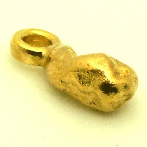 Bild von 1,550 Gramm  NATÜRLICHER TRAUMHAFTER KLEINER GOLD NUGGET - ANHÄNGER MIT ÖSE 18 KARAT (GOLD 750)  mit Echtheitszertifikat