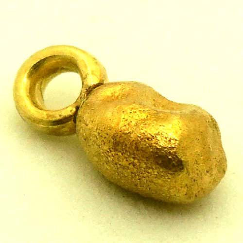 Bild von 1,600 Gramm  NATÜRLICHER TRAUMHAFTER KLEINER GOLD NUGGET - ANHÄNGER MIT ÖSE 18 KARAT (GOLD 750)  mit Echtheitszertifikat