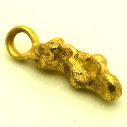 Bild von 1,670 Gramm  NATÜRLICHER TRAUMHAFTER KLEINER GOLD NUGGET - ANHÄNGER MIT ÖSE 18 KARAT (GOLD 750)  mit Echtheitszertifikat