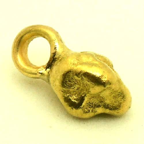 Bild von 1,710 Gramm  NATÜRLICHER TRAUMHAFTER KLEINER GOLD NUGGET - ANHÄNGER MIT ÖSE 18 KARAT (GOLD 750)  mit Echtheitszertifikat