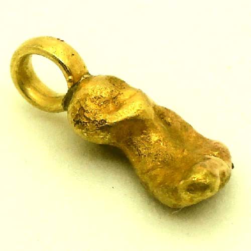 Bild von 1,720 Gramm  NATÜRLICHER TRAUMHAFTER KLEINER GOLD NUGGET - ANHÄNGER MIT ÖSE 18 KARAT (GOLD 750)  mit Echtheitszertifikat
