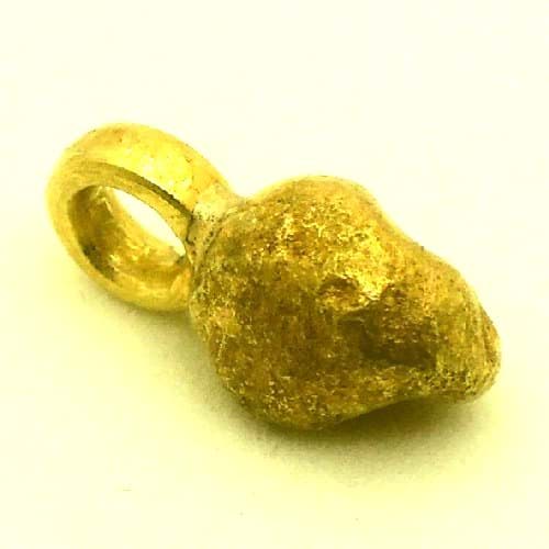 Bild von 1,730 Gramm  NATÜRLICHER TRAUMHAFTER KLEINER GOLD NUGGET - ANHÄNGER MIT ÖSE 18 KARAT (GOLD 750)  mit Echtheitszertifikat