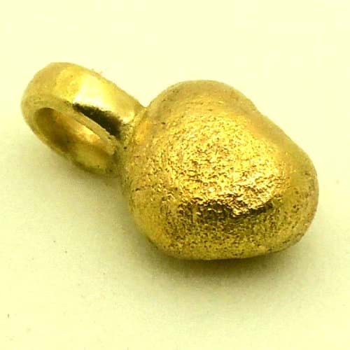 Bild von 1,740 Gramm  NATÜRLICHER TRAUMHAFTER KLEINER GOLD NUGGET - ANHÄNGER MIT ÖSE 18 KARAT (GOLD 750)  mit Echtheitszertifikat