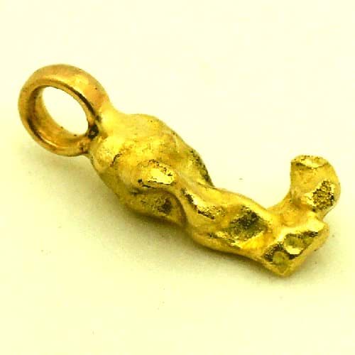 Bild von 1,790 Gramm  NATÜRLICHER TRAUMHAFTER KLEINER GOLD NUGGET - ANHÄNGER MIT ÖSE 18 KARAT (GOLD 750)  mit Echtheitszertifikat