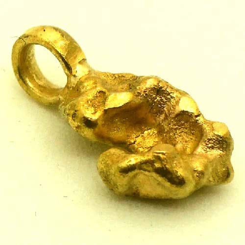 Bild von 1,810 Gramm  NATÜRLICHER TRAUMHAFTER KLEINER GOLD NUGGET - ANHÄNGER MIT ÖSE 18 KARAT (GOLD 750)  mit Echtheitszertifikat