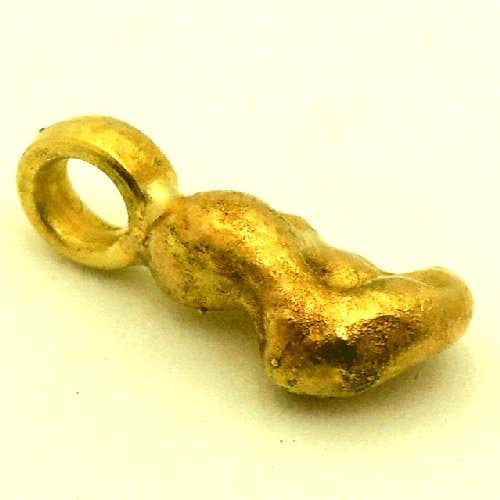Bild von 1,900 Gramm  NATÜRLICHER TRAUMHAFTER KLEINER GOLD NUGGET - ANHÄNGER MIT ÖSE 18 KARAT (GOLD 750)  mit Echtheitszertifikat