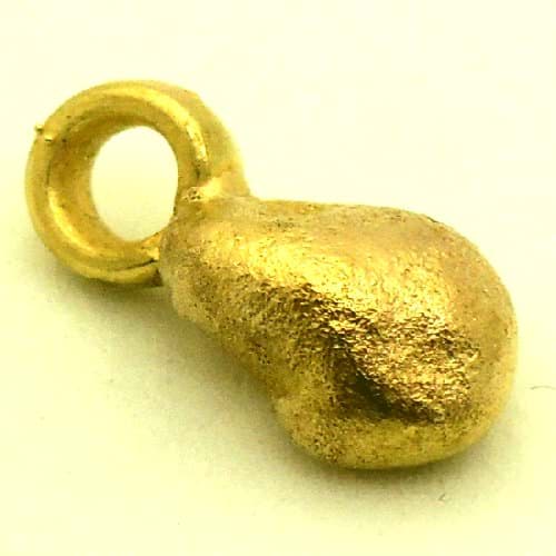 Bild von 1,970 Gramm  NATÜRLICHER TRAUMHAFTER KLEINER GOLD NUGGET - ANHÄNGER MIT ÖSE 18 KARAT (GOLD 750)  mit Echtheitszertifikat