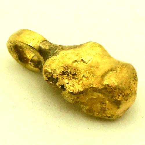 Bild von 2,060 Gramm  NATÜRLICHER TRAUMHAFTER KLEINER GOLD NUGGET - ANHÄNGER MIT ÖSE 18 KARAT (GOLD 750)  mit Echtheitszertifikat