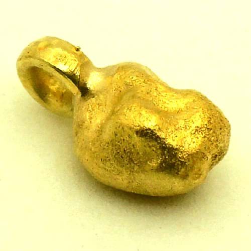 Bild von 2,080 Gramm  NATÜRLICHER TRAUMHAFTER KLEINER GOLD NUGGET - ANHÄNGER MIT ÖSE 18 KARAT (GOLD 750)  mit Echtheitszertifikat