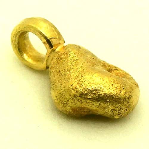 Bild von 2,080 Gramm  NATÜRLICHER TRAUMHAFTER KLEINER GOLD NUGGET - ANHÄNGER MIT ÖSE 18 KARAT (GOLD 750)  mit Echtheitszertifikat