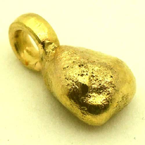 Bild von 2,100 Gramm  NATÜRLICHER TRAUMHAFTER KLEINER GOLD NUGGET - ANHÄNGER MIT ÖSE 18 KARAT (GOLD 750)  mit Echtheitszertifikat