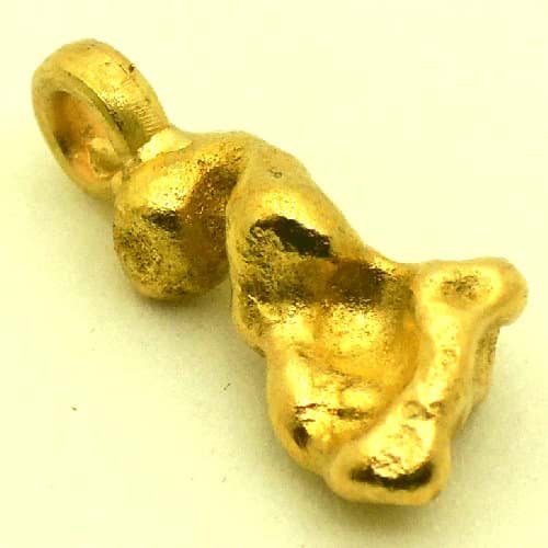 Bild von 2,390 Gramm  NATÜRLICHER TRAUMHAFTER KLEINER GOLD NUGGET - ANHÄNGER MIT ÖSE 18 KARAT (GOLD 750)  mit Echtheitszertifikat