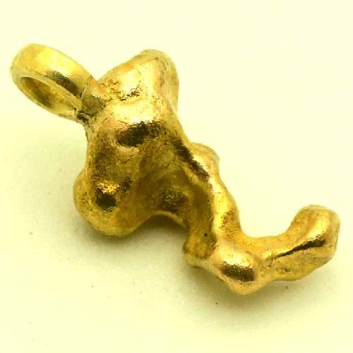 Bild von 2,610 Gramm  NATÜRLICHER TRAUMHAFTER GROSSER GOLD NUGGET - ANHÄNGER MIT ÖSE 18 KARAT (GOLD 750)  mit Echtheitszertifikat