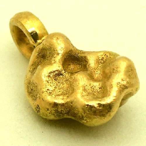 Bild von 3,080 Gramm  NATÜRLICHER TRAUMHAFTER GROSSER GOLD NUGGET - ANHÄNGER MIT ÖSE 18 KARAT (GOLD 750)  mit Echtheitszertifikat