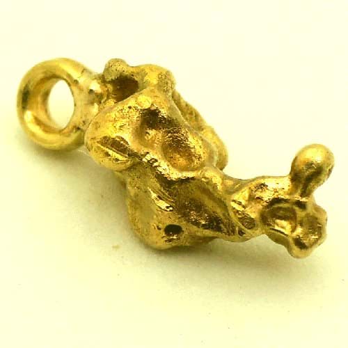 Bild von 3,140 Gramm  NATÜRLICHER TRAUMHAFTER GROSSER GOLD NUGGET - ANHÄNGER MIT ÖSE 18 KARAT (GOLD 750)  mit Echtheitszertifikat