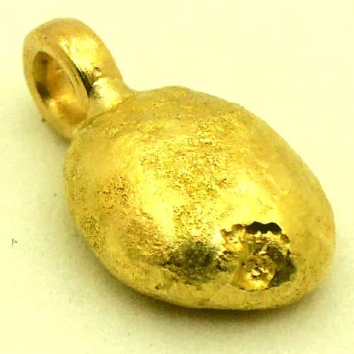 Bild von 3,160 Gramm  NATÜRLICHER TRAUMHAFTER GROSSER GOLD NUGGET - ANHÄNGER MIT ÖSE 18 KARAT (GOLD 750)  mit Echtheitszertifikat