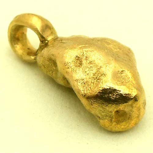 Bild von 3,210 Gramm  NATÜRLICHER TRAUMHAFTER GROSSER GOLD NUGGET - ANHÄNGER MIT ÖSE 18 KARAT (GOLD 750)  mit Echtheitszertifikat