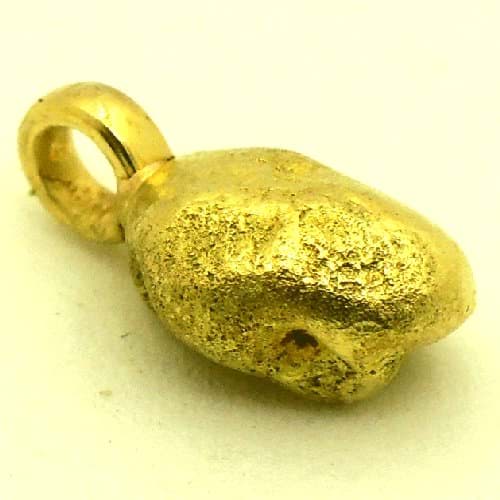 Bild von 3,500 Gramm  NATÜRLICHER TRAUMHAFTER GROSSER GOLD NUGGET - ANHÄNGER MIT ÖSE 18 KARAT (GOLD 750)  mit Echtheitszertifikat