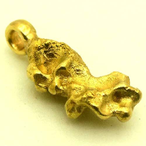 Bild von 3,550 Gramm  NATÜRLICHER TRAUMHAFTER GROSSER GOLD NUGGET - ANHÄNGER MIT ÖSE 18 KARAT (GOLD 750)  mit Echtheitszertifikat