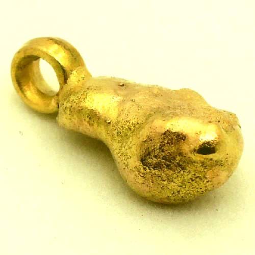 Bild von 3,590 Gramm  NATÜRLICHER TRAUMHAFTER GROSSER GOLD NUGGET - ANHÄNGER MIT ÖSE 18 KARAT (GOLD 750)  mit Echtheitszertifikat