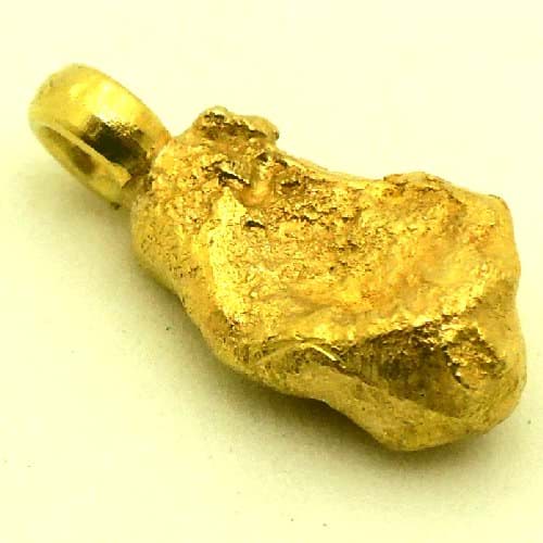 Bild von 3,790 Gramm  NATÜRLICHER TRAUMHAFTER GROSSER GOLD NUGGET - ANHÄNGER MIT ÖSE 18 KARAT (GOLD 750)  mit Echtheitszertifikat