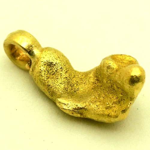 Bild von 3,910 Gramm  NATÜRLICHER TRAUMHAFTER GROSSER GOLD NUGGET - ANHÄNGER MIT ÖSE 18 KARAT (GOLD 750)  mit Echtheitszertifikat
