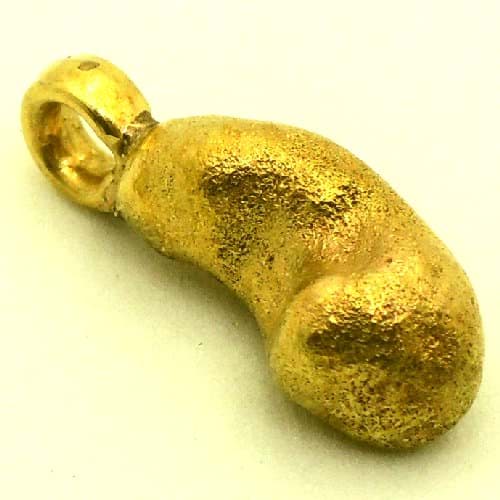 Bild von 4,090 Gramm  NATÜRLICHER TRAUMHAFTER GROSSER GOLD NUGGET - ANHÄNGER MIT ÖSE 18 KARAT (GOLD 750)  mit Echtheitszertifikat