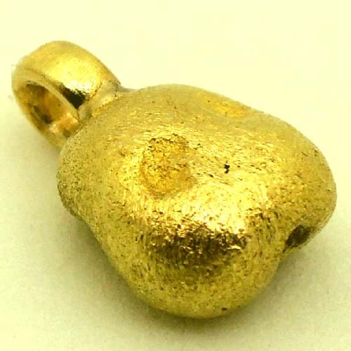 Bild von 4,870 Gramm  NATÜRLICHER TRAUMHAFTER GROSSER GOLD NUGGET - ANHÄNGER MIT ÖSE 18 KARAT (GOLD 750)  mit Echtheitszertifikat