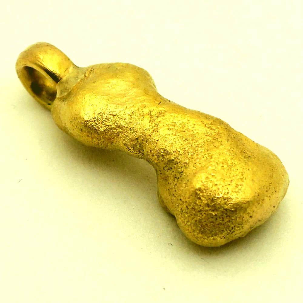 Bild von 9,820 Gramm  NATÜRLICHER TRAUMHAFTER RIESIGER GOLD NUGGET - ANHÄNGER MIT ÖSE 18 KARAT (GOLD 750) mit Echtheitszertifikat