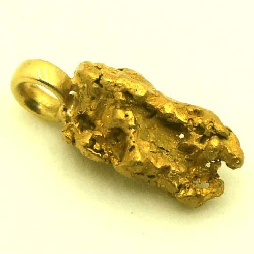 Bild von 2,350 Gramm  NATÜRLICHER TRAUMHAFTER KLEINER GOLD NUGGET - ANHÄNGER MIT ÖSE 18 KARAT (GOLD 750)  mit Echtheitszertifikat