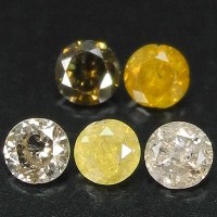 Bild von 0,74 Cts. - 5 STK.  ECHTE, NATÜRLICHE, UNBEHANDELTE  MEHRFARBIGE  DIAMANTEN !!!