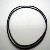 Leder-Halsband glatt 1,50 mm / 50 cm / schwarz mit Edelstahl Tunnel-Drehverschluss